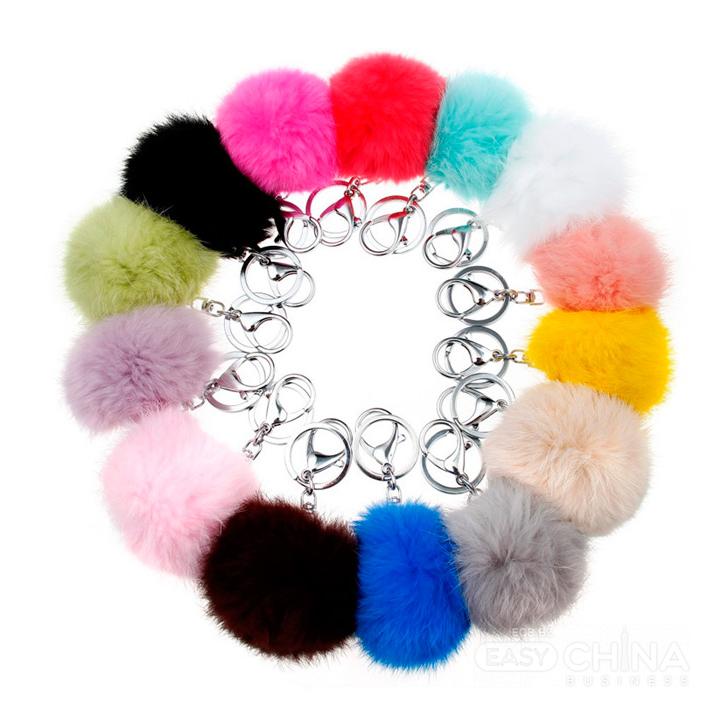 Меховые брелки Помпоны Pom Pom Key Chains